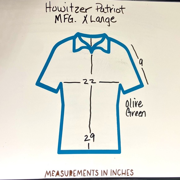 Howitzer Patriot MFG Olive Green Shirt X-Large - Picture 6 of 7